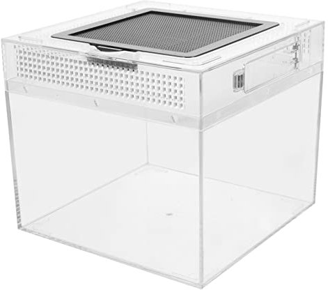 BUGUUYO Reptilienbox Reptilien Inkubator Aus Transparentem Kunststoff Mit Belüftung Futtertrog Für Eidechsen Schildkröten Und Frösche Gehege Für Kleintiere