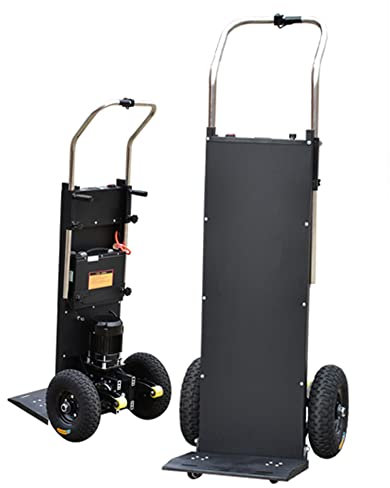 Carrello saliscale elettrico, carrello salva-lavoro su e giù per le scale con carico 220 kg, carrello a mano facile da usare con batteria rimovibile da 48 V / 36 Ah/nero / 2 batterie