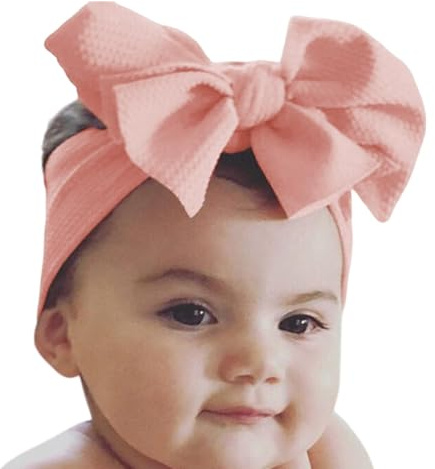 Esncddym Stretchiga hårband, Toddler Knot Pannband,Bekväma små flickor rosett hårband - Handgjorda barnpannband för födelsedagar, baby shower, jul, familjefotografering