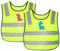 RoxNvm Chaleco Reflectante Niño, 2 Piezas Chalecos Reflectantes de Alta Visibilidad, Amarillo Fluorescente Chaleco de Seguridad para Niños Carrera, Senderismo y Viajes Escolares (Dinosaurio)