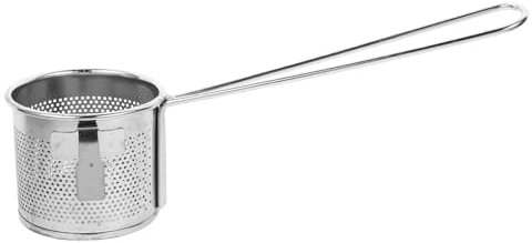 BEBEMOKO Stainless Steel Hot Pot Strainer Spoon Hook 7cm Extended Height Fine Mesh Pasta Strainer Basket Kitchen Noodle Colander for Household Cooking