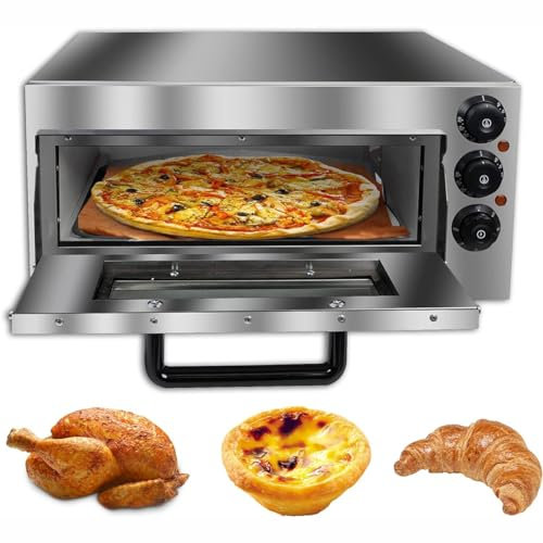 ERSINIAN Four à Pizza Portable pour Barbecue d'extérieur, Four à Pizza électrique Professionnel, Four Grille-Pain à tiroir à Pizza, Plan de Travail en Acier Inoxydable (monocouche)