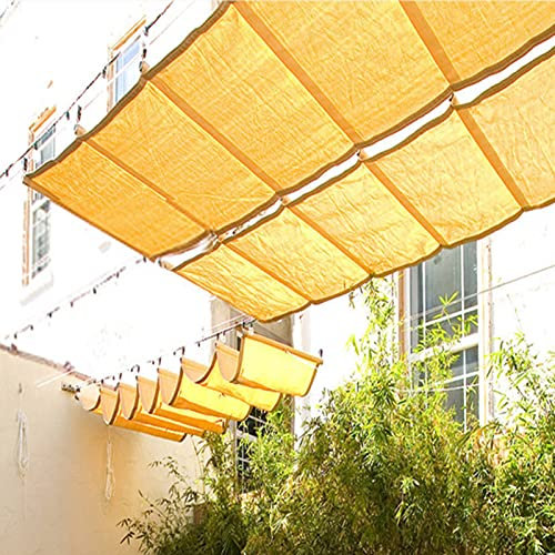 Voile d'ombrage rétractable pour pergola, jardin, avec kit de montage, anti-UV pour 0,8 x 10 m