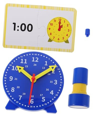 HEMOTON Analoge Kinderuhr Zum Lernen Der Uhrspielzeug Für Schulkinder Mathematiklehr-Uhr Zeitlernset Für Junge Mädchen Ab Inklusive Stempel Und Zeitkarten Zum Selbermachen