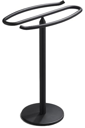 Acciaio inossidabile Porta asciugamani a forma di S Portasciugamani da bagno Elegante Stand per orologi da banco per uso domestico Portasciugamani da banco portatile durevole