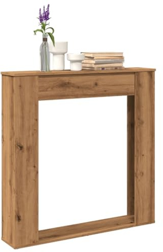 LLEZKBR Kaminofen & Holzofen Zubehör Kaminumrandung Artisan Eiche 100x20x100cm Holzwerkstoff
