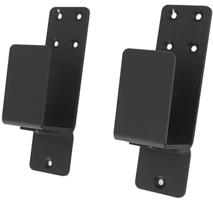 Fockety Lot De 2 Prend en Charge De Barricade De Porte, 2 X 4 Soutien De la Barre Ouverte en Acier, Support en u, Support De Renforcement De Porte De Garage, Soutient De Clôture De Sécuré. (BLACK)