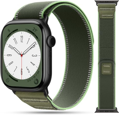 Ronkakar Trail Loop Cuir Compatible avec Bracelet Apple Watch Ultra 3 2 Ultra 49mm 46mm 45mm 44mm Femmes Hommes, Tissu élastique Sport Nylon Bracelets pour iWatch Série 11 10 9 8 7 6 5 4 SE 3 2 1