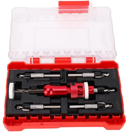 Aolidsive Juego de Brocas Avellanadoras con Tope de Profundidad Ajustable, Brocas Cónicas HSS M2 con Ranura en Espiral para Carpintería, Fabricación de Muebles y Láminas de Plástico