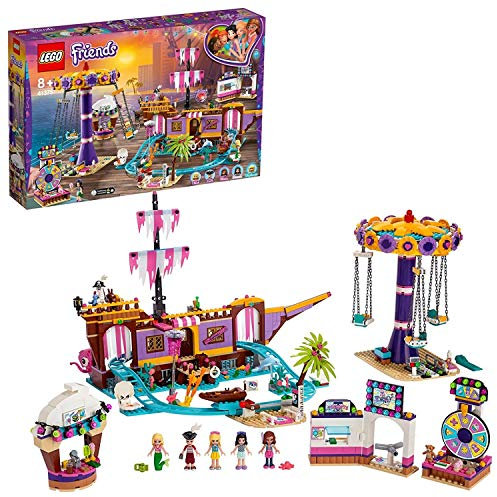 LEGO 41375 Friends Heartlake City Amusement Pier, Park with Pirate Ghost Ship Roller Coaster, Fun Fair Carousel and Olivia Mini Doll