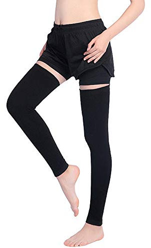 Milya Damen Lange Winter Kaschmir Beinwärmer Stulpen Overknee Gestrickte Strümpfe Legwarmers Beinstulpen Kniestrümpfe (Schwarz)