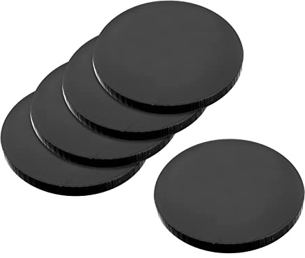 sourcing map 20MM Round Miniature Model Bases, 2MM Thick Circular Base, Black Pack of 20