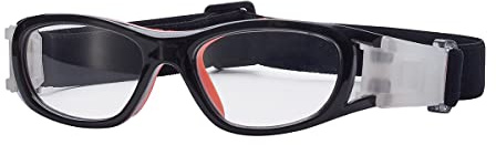 Sportbrille für Fußballbrille, Basketball, Tennis, Erwachsene, Kinder, Laufbrillen, verstellbar, Unglücksschutz, Schwarz Kinder)