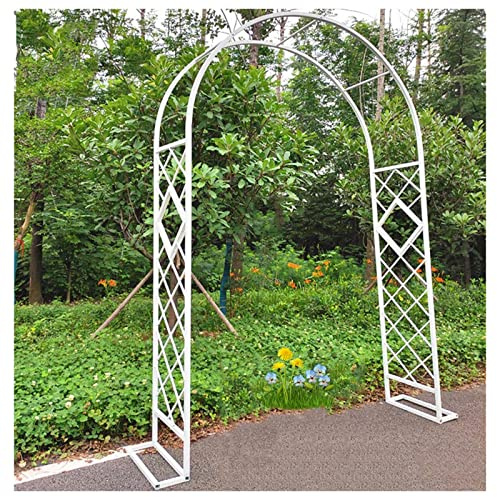 Arche De Jardin en Métal 140cm 180cm 200cm 240cm 280cm 380cm Arceau À Rosiers Robuste Durable pour Plantes Grimpantes en Plein Air Mariage Fête Arcade De Tonnelle 270cm Hauteur (Color : Blanc, Size