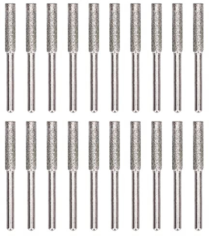 20 Pièces Affuteuse de Chaine Tronconneuse, Affûteur de Tronçonneuse Bavure Pierre à Aiguiser Limes d'affûtage Émeri Lime à Chaîne pour Affûtage Chaîne Eronçonneuse et Poncer 4,8mm