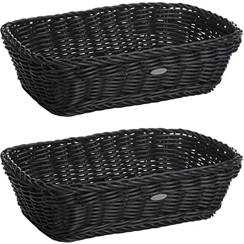 Saleen 2 Mehrzweck-Körbe, geeignet für Hotel und Gastronomie, Rechteckig, ca.31 x 21 x 9 cm, Synthetikfaser, Schwarz, 020202191E3