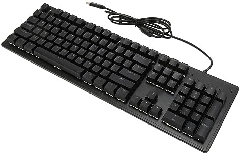 Speltangentbord, Snabbrespons RGB-bakgrundsbelyst 4,9 Fot Kabelansluten USB-anslutning Kabelansluten Tangentbord 104 Nycklar för Familjen (Grön switch (svarta knappar))