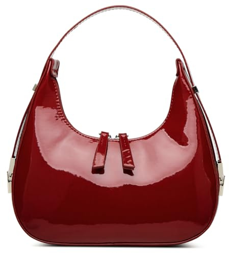 Borse a tracolla da donna a mezzaluna retrò Y2k anni '90 Hobo borse con manico superiore Y2k borsa ascellare borsa moda pochette, Rosso-grande