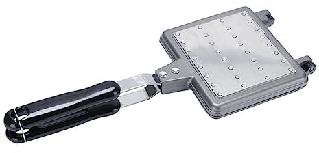 Zerodeko Portable Aluminium Alloy Waffle Maker Non-stick Coating for for Pancakes and Sandwiches Kitchen Tool for Family Breakfasts