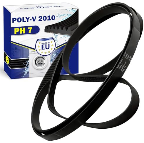 Courroie Seche Linge Poly-V 2010 PH 7 avec le Code Original 480112101469 pour Whirlpool C00311014 pour Indesit - MADE IN EU - Garantie de 10 Ans - MONTERAL