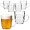 MamboCat 6er Set Dijon Bierkrug I 200ml, Höhe 9,3cm I für 6 Personen I Bierhumpen aus Glas mit Schild, Relief & Henkel I Biergläser 0,2L I Bierseidel für Partys, Geburtstage & Co