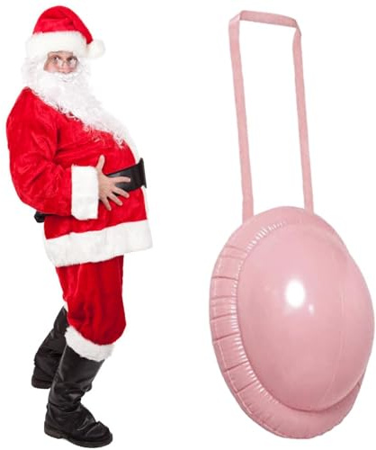 Uppblåsbar Santa Big Belly-dräkt, uppblåsbar tomtemage, uppblåsbar Santa Big Belly-kostym, falska magtillbehör för gravida kvinnor, tomte mage, julmage, falsk mage