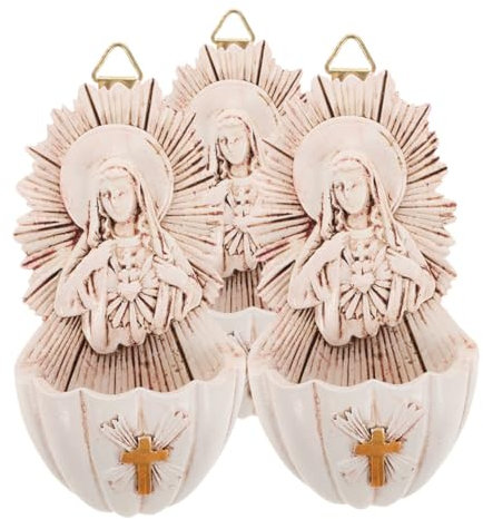 PRETYZOOM 3 Pezzi in Resina Bianca per Decorazione Religiosa da Muro per Ingresso Casa e Cerimonie Sacre e Cresima