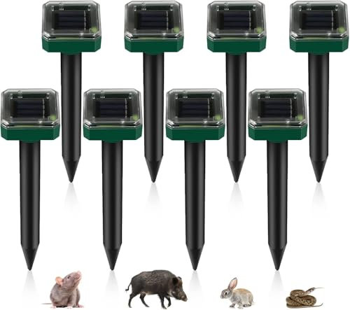 8 Pezzi Scaccia Talpe Ultrasuoni Solare: Repellente Talp e Ultrasuoni Sola re con IP65 Impermeabile, Repellentes Solare per Talpe, Sola re Repellente Zanzare, Spaventapp per anti Talpes