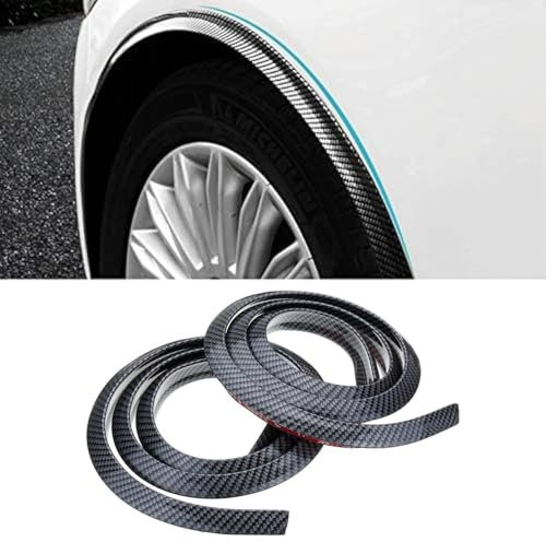 WHLXQ 2 Stück Auto Radlauf Schutz für VW Polo 9N, Kotflügel für Radlauf, Auto Rad Augenbrauen Bogen Trim Lippen Streifen,B/Carbon Fiber