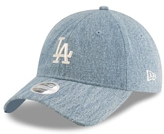 New Era LA Fanprodukt Cap Baseball Cap verstellbar Denim Mädchen Frauen Los Angeles Dodgers Teamlogo blau - One-Size