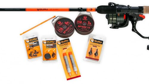 Guru Set di Canne Galleggianti 10' 300cm (1-15g) (incl. Pacchetto con Lenza & Accessori) | Canna da Feeder