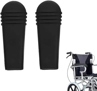 TUKEVA 1 Paar Rollstuhl Bremshebelabdeckungen, Rollstuhlbremsgriffen, Rollstuhl PVC Bremsgriff Ersatzteile, Rollstuhlgriffabdeckung, für Antrieb Rollstuhl Ersatzteile (Schwarz, 8 x 3 cm)