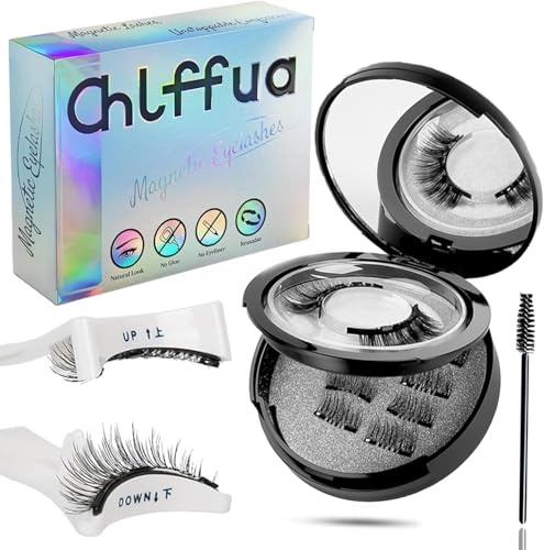 Faux Cils Magnetique Naturel Cils Magnetique avec Applicateur Faux Cils Aimantés 3D Sans Colle Magnetic Lashes Kit wthiout Eyeliner Faux Cils Magnétique Réutilisables Pour Gift, Date, Party