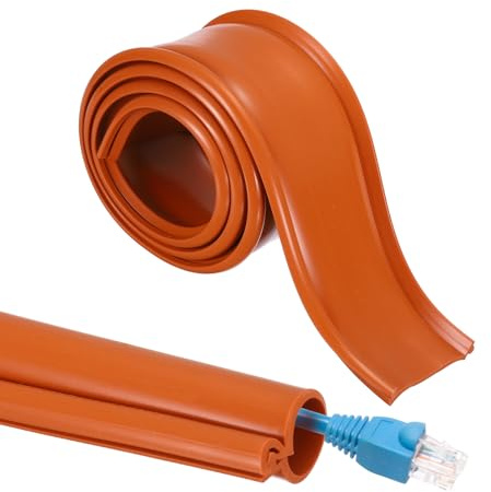 sourcing map 3.3ft Cable Management Sleeve, 5/8 Inch ID Flexible Cord Wires Hider Cover Insulation Snap-fit Protector for Substation, High-voltage Electrical Networks, Red