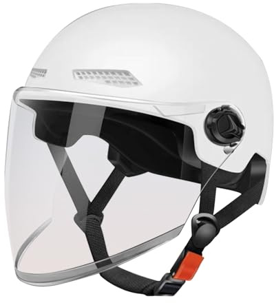 Casco Monopattino Elettrico, Casco Bicicletta Elettrico Con Visier Semicaschi Leggero Caschi Da Bici Per Uomini E Donne Adulti, 27x22x15cm