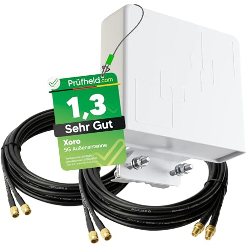 5G LTE Antenne Außenantenne Multiband Duo Antenne 5G / 4G / 3G MiMo 2X 9 dBi max. Verstärkung (mit 10m Kabel) Wetterfest Outdoor für LTE Router alle Netze 690-3800 MHz von netshop 25