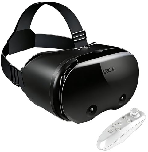 3D VR Headset, Virtual Reality 3D VR Glasses, Anti-Blue Light Adjustable 3D Headset Helmets for iPhone or Android Compatible with 5.0” to 7.0” inch with Controller(Black)