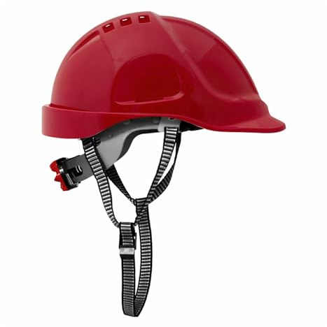 Casque de sécurité avec Bandeau éponge, Tailles de tête réglable, EN397, Rouge