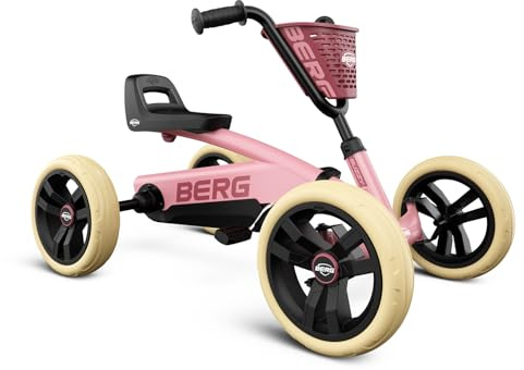 BERG Buzzy Kinder Gokart Pink | ab 2 Jahren | Tretfahrzeug für Kleinkinder | Stabiles Kindergokart mit Flüsterreifen | Verstellbarer Sitz