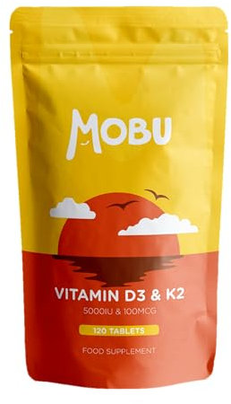 Vitamin D3 4000IU and Vitamin K2 MK-7 100mcg 120 Tablets – Immune Support & Bone Health – Vegetarian UK Made – Vitamin D3 & K2 Supplement – GMP Approved – MOBU