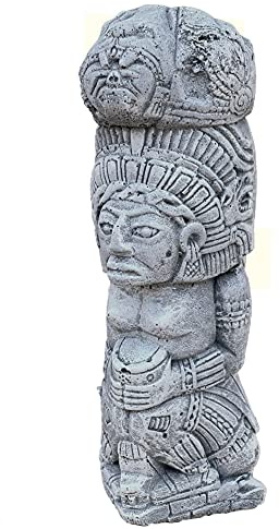 stoneandstyle Steinskulptur Steinfigur Azteken Totem frostfest wetterfest Tikki Steinguss