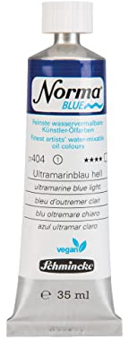 Schmincke - NORMA® Blue, 21404009, feinste wasservermalbare Künstler-Ölfarben, höchstpigmentiert, lichtecht, vegan, Ultramarinblau hell - 35 ml