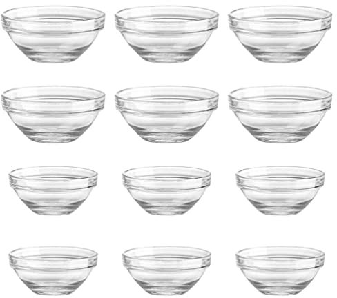 UPKOCH 12pièces Lot de Ramequins Verre Transparent Multifonctions pour Cuisine Desserts et Condiments