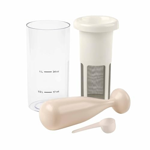 JATA MILKER JELV2300 - Máquina para Hacer Bebida Vegetal Casera. Leche avena, soja, arroz, almendras. Máxima emulsión. 1 Litro en 1 minuto.Con 5 recetas NO incluye batidora