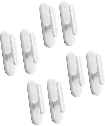 TOPBATHY Ganci Autoadesivi per Cordino Cieco per Tende, Supporti per Corda per Tapparelle, Bianco, Set da 8 Pezzi, Facile Installazione per Casa e Ufficio
