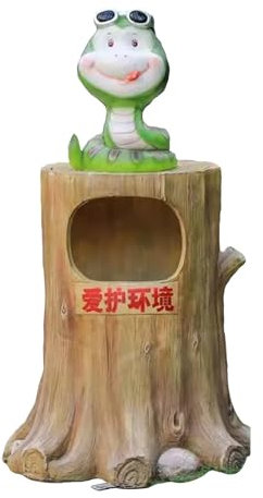 KPHYMOD Mülltonnenbox Outdoor-Cartoon-Mülleimer, Tierskulptur-Dekorations-Mülleimer, Für Hinterhof-Gartenpark-Vergnügungspark-Zoo (Size : Snake)