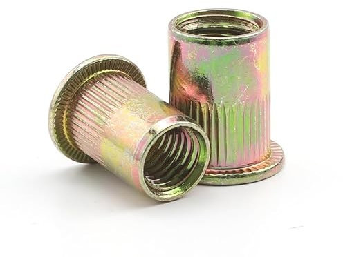 Nietmuttern 2-30 Stück Blindnietmutter Edelstahl Nietmutter M3 M4 M5 M6 M8 M10 M12 verzinkte Gewindeeinsätze for Gehäuseplatten Nietmuttern Set (Color : Yellow zinc plated, Size : M12 2pcs)