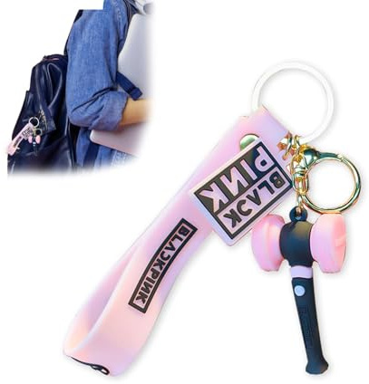 Fokroin Pinker Schlüsselanhänger, Blackp Schlüsse-lanhänger mit Blackp Stützzeichen, Schlüsselanhänger-Charaktere für Konzerte und Support-Clubs, Blackp-Zubehör