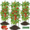 3 gabbie per pomodori, pomodori, 130 cm, regolabile, per piante rampicanti, fiori e ortaggi