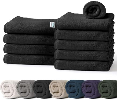 KARAT 10er Pack Seiftücher Schwarz 30 x 30 cm aus 100% Baumwolle, Oeko-Tex 100 Zertifiziert, Frottier Waschlappen Set, Handtuch (Bay)